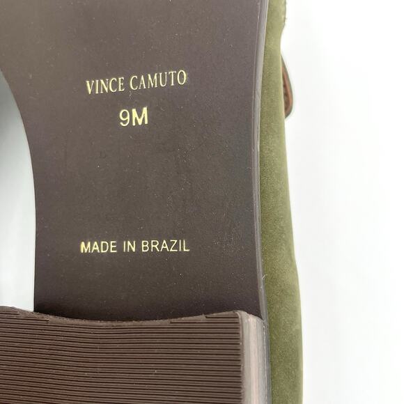 Vince Camuto Aliyana Leather Loafers Olive green Sz 9 preppy Chic Academia - Picture 7 of 10